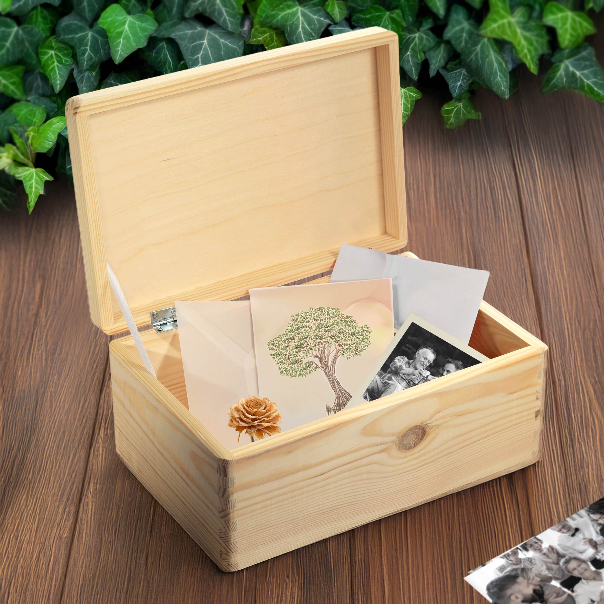 Memorybox mit Deckel - Erinnerungskiste zum Selbstgestalten