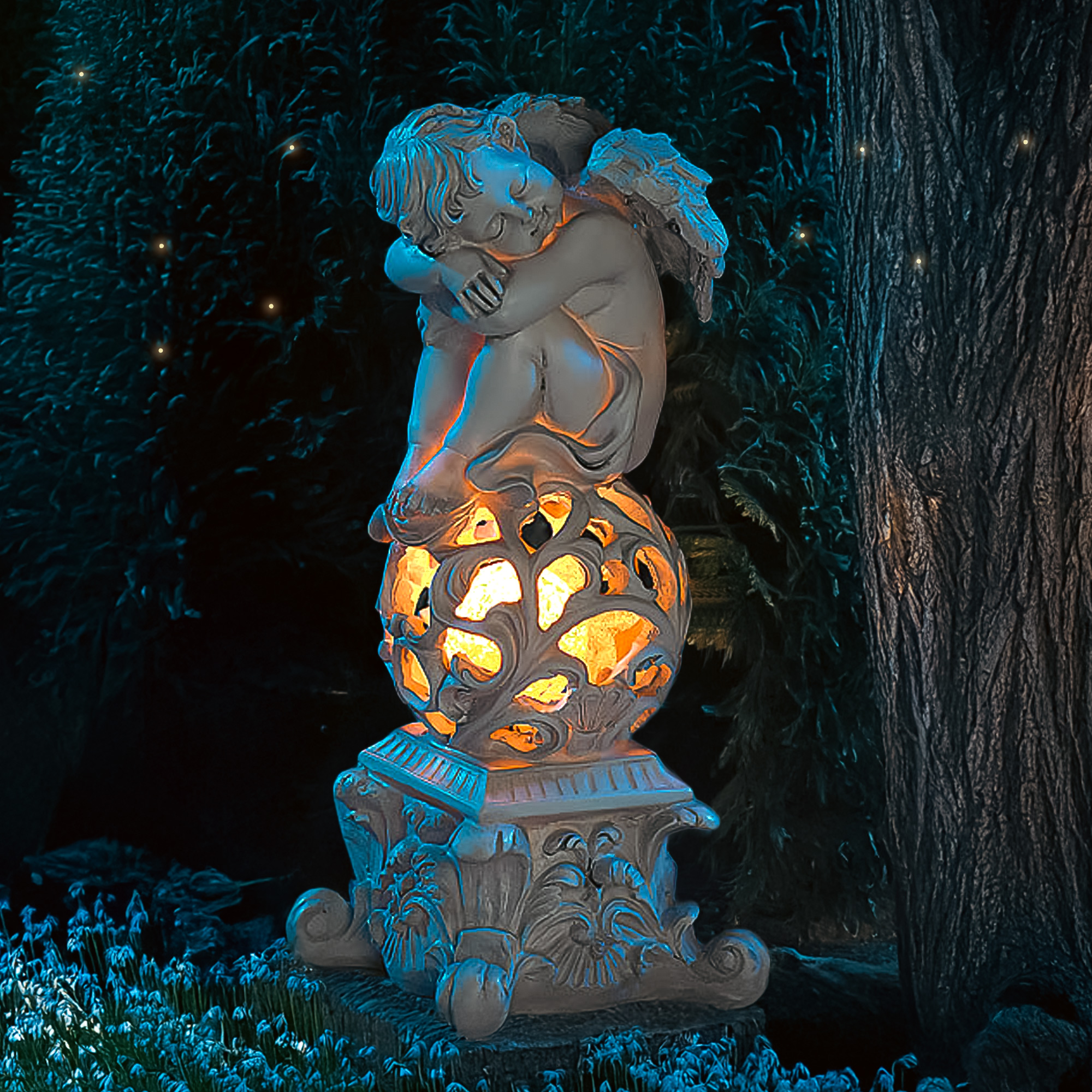 Grabschmuck – Grabengel mit Solarlicht