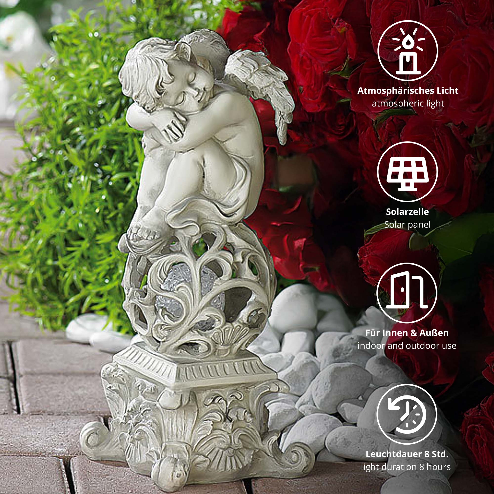 Grabschmuck – Grabengel mit Solarlicht