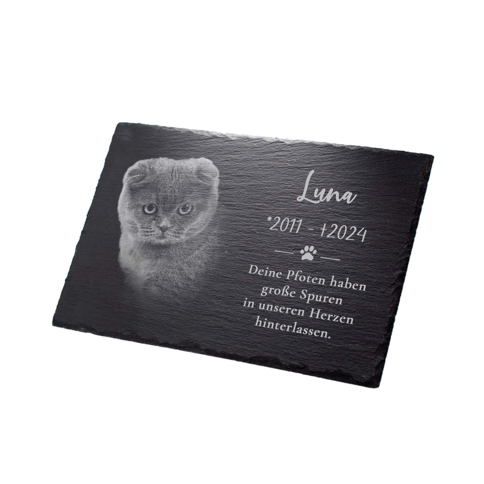 Personalisierte Grabplatte mit Foto - Hund & Katze