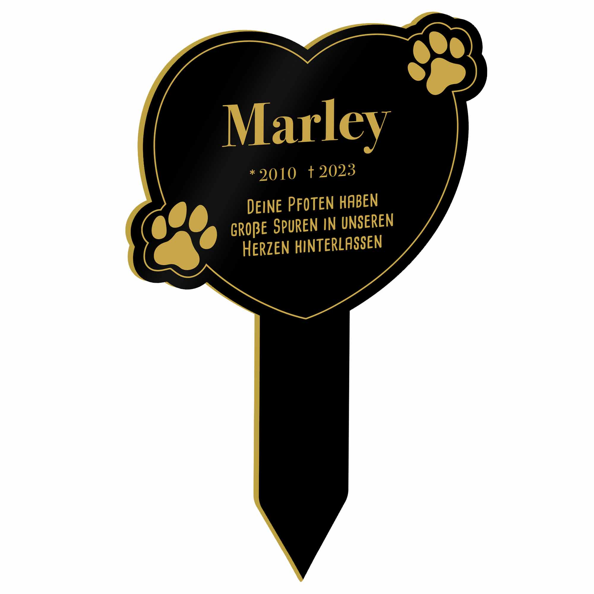 Personalisierte Gedenktafel für Hunde - Schwarz